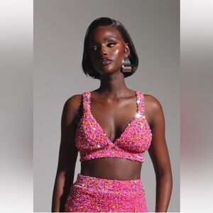Liza Sequin Crop Top